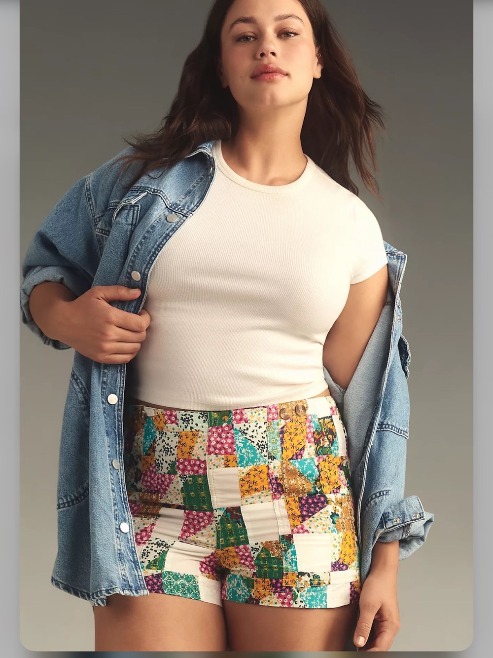 Pilcro The Kit High-Rise Utility Shorts: Patchwork Edition size 28 - Picture 4 of 12
